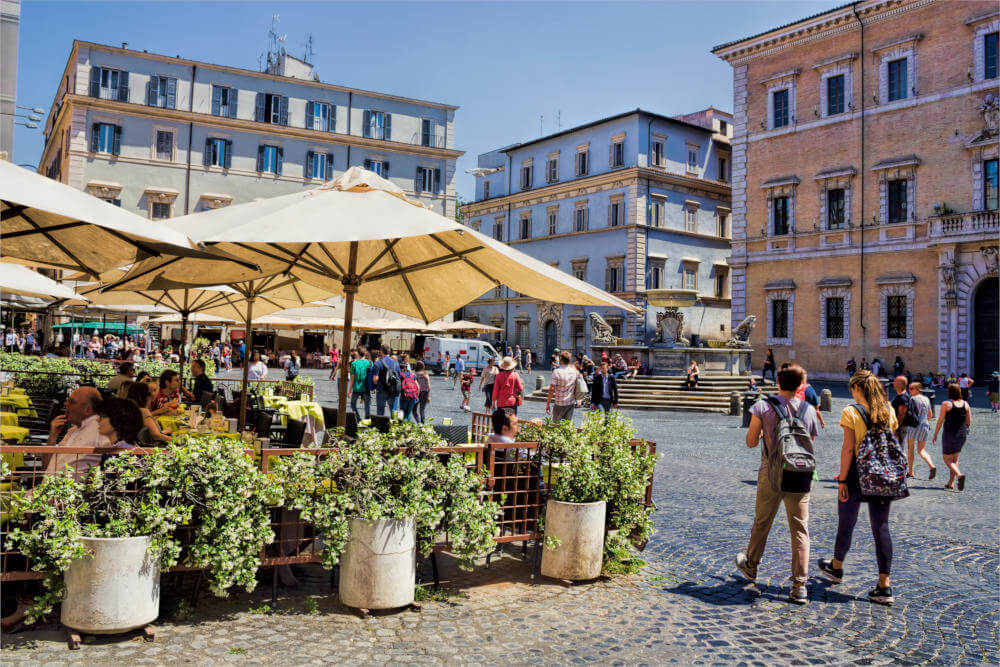 Piazza Santa Maria im Bohème-Viertel Trastevere.